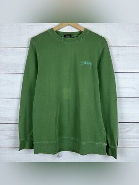 Vintage Stussy Embroidered Sweatshirt Crewneck Sz Small USA Made Skateboarding